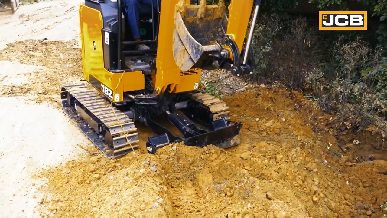The JCB 18Z Mini Excavator is built to take on demanding jobs where space is limited