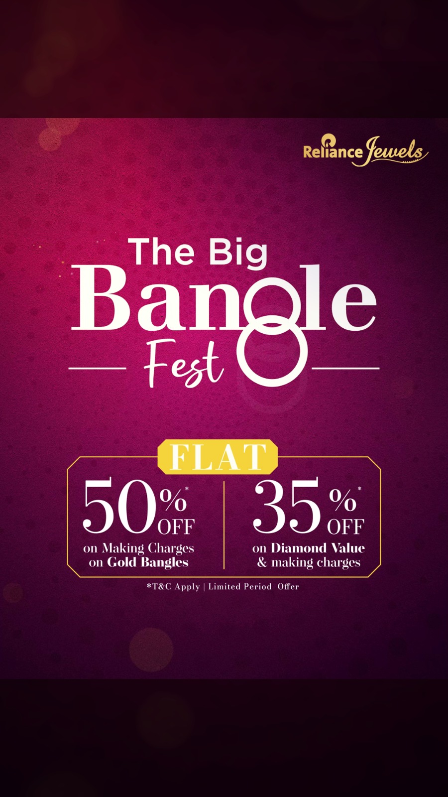 Every clink of bangles will sound sweeter this month during our Big Bangle Fest Shine More with our special offer Enjoy a...