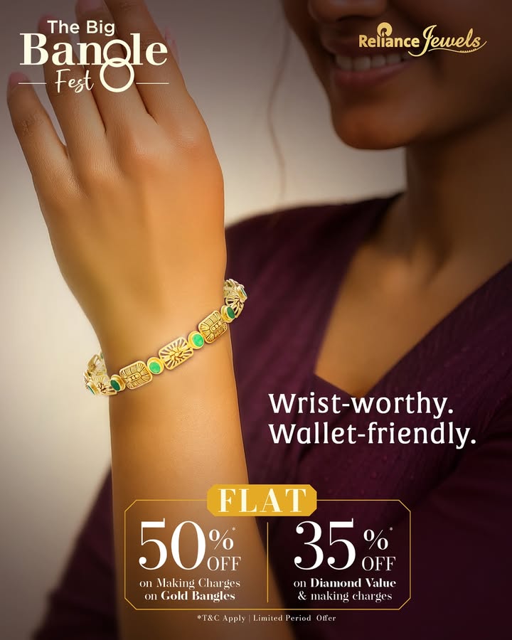 An offer as irresistible as the bangles themselves This month, shine more with the Big Bangle Fest Enjoy a Flat 50 OFF ...