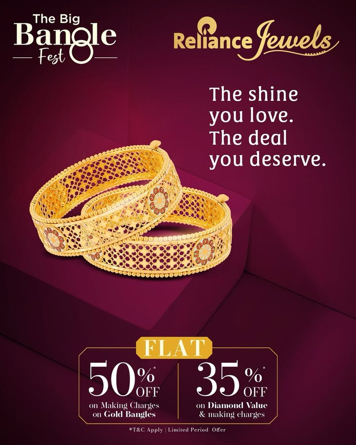 Get an unmatched shine with super exciting deals Elevate your style with our Big Bangle Fest Enjoy a flat 50 OFF on mak...