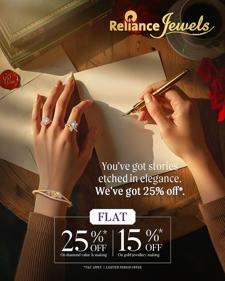 A shine as brilliant as your taste Enjoy FLAT 25 OFF on diamond value making charges and FLAT 15 OFF on gold jewelle...