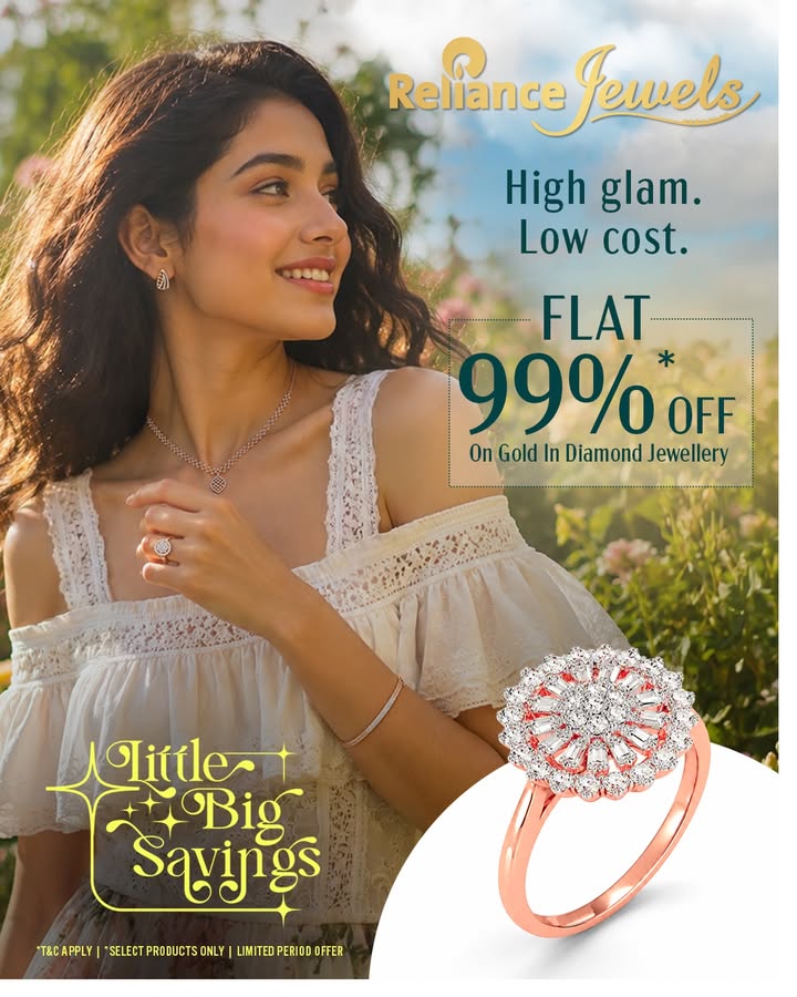 The sparkle you love at prices youve been waiting for Get FLAT 99 OFF on gold value in diamond jewellery