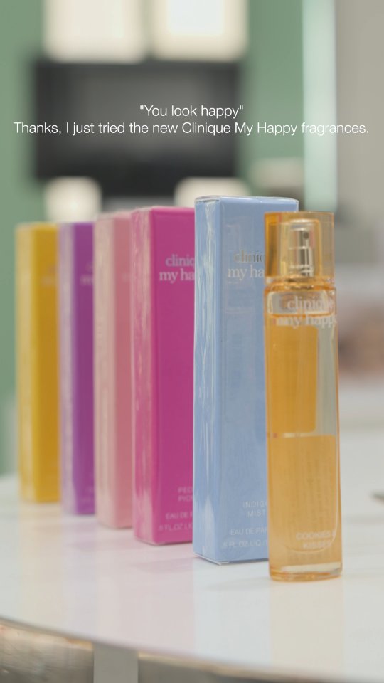  Tis the season to smell Happy Discover six new fragrances from Clinique My Happy, a feel good lineup made...