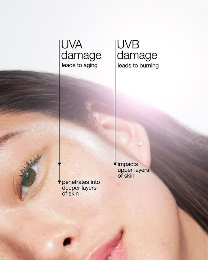 UVA ages. UVB burns. One works quietly through windows and clouds, causing tanning and visible signs of ageing
