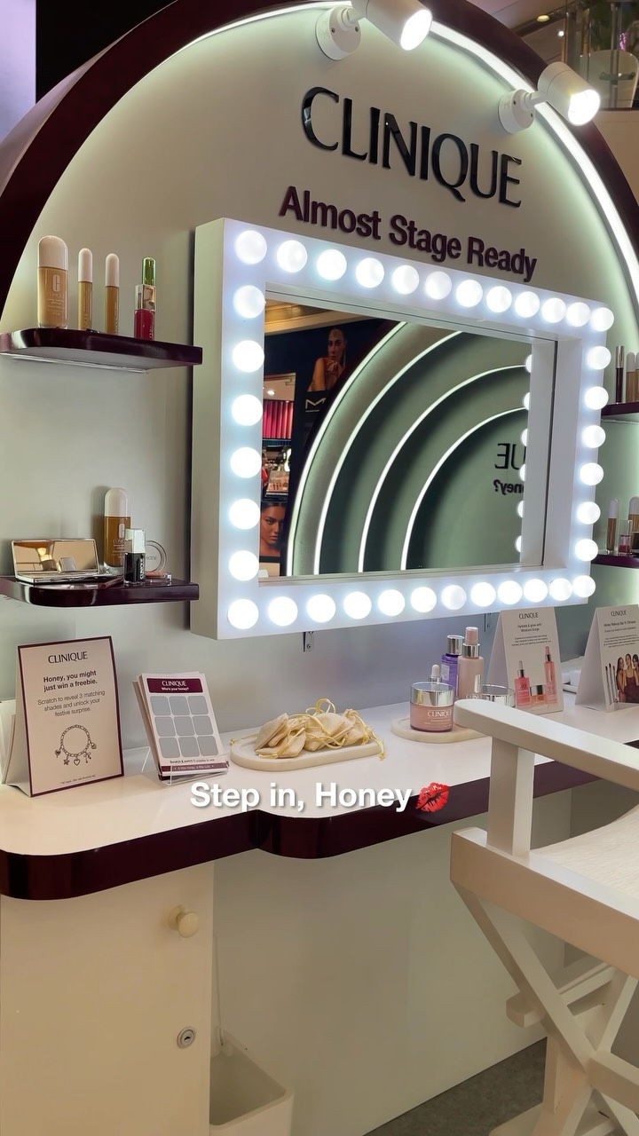 Honey, you can still walk in and experience the Clinique pop up Stage ready makeovers with the experts, polaroids you ...