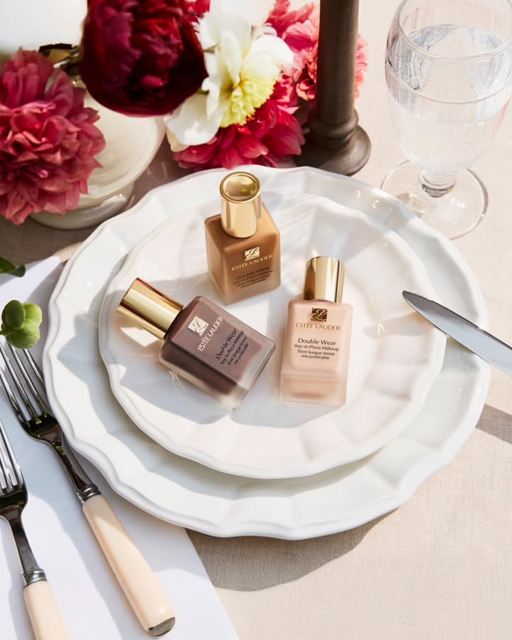On the menu confidence that lasts Double Wear Foundation stays fresh through heat, humidity, and busy days ke...