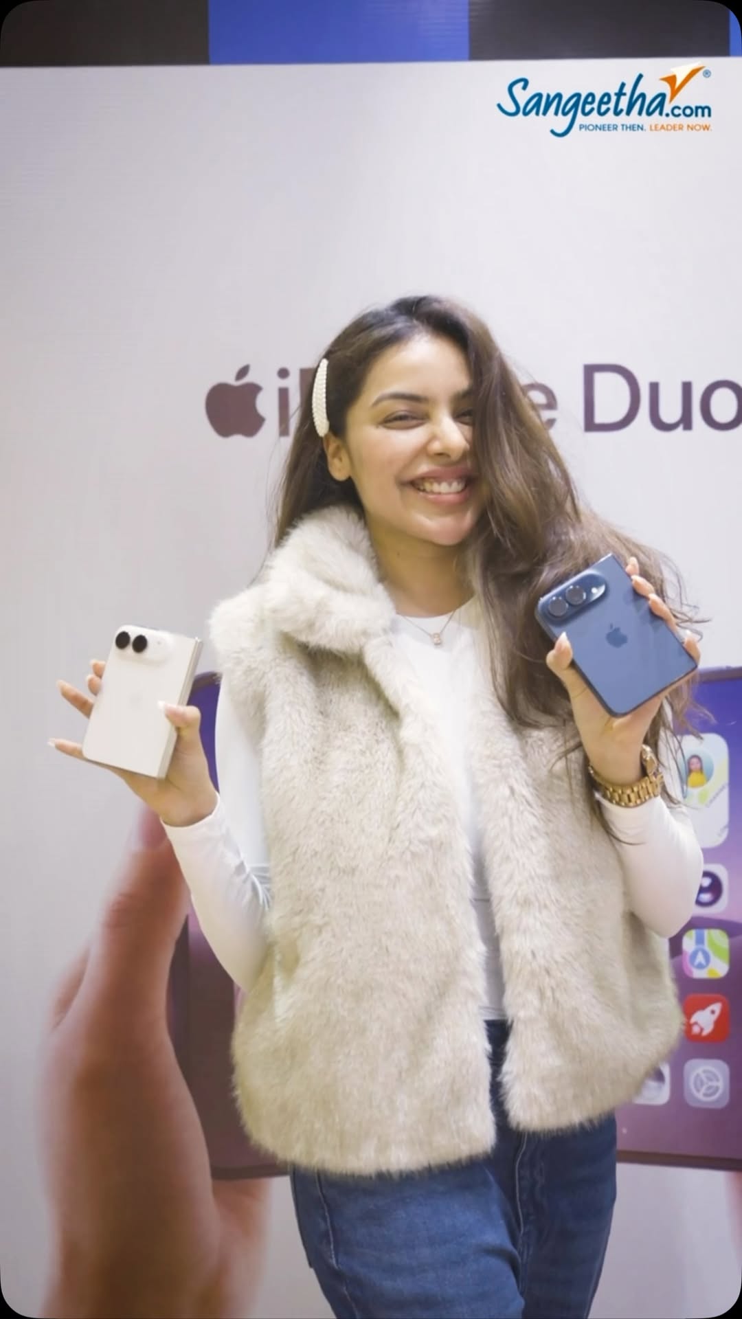 The much awaited iPhone Duo is here Celebrating the launch with our happy customers at Sangeetha Gadgets.