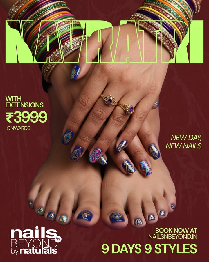 Nine nights, nine colors, one perfect set of nails Celebrate Navaratri with nails that match your festive vibe 