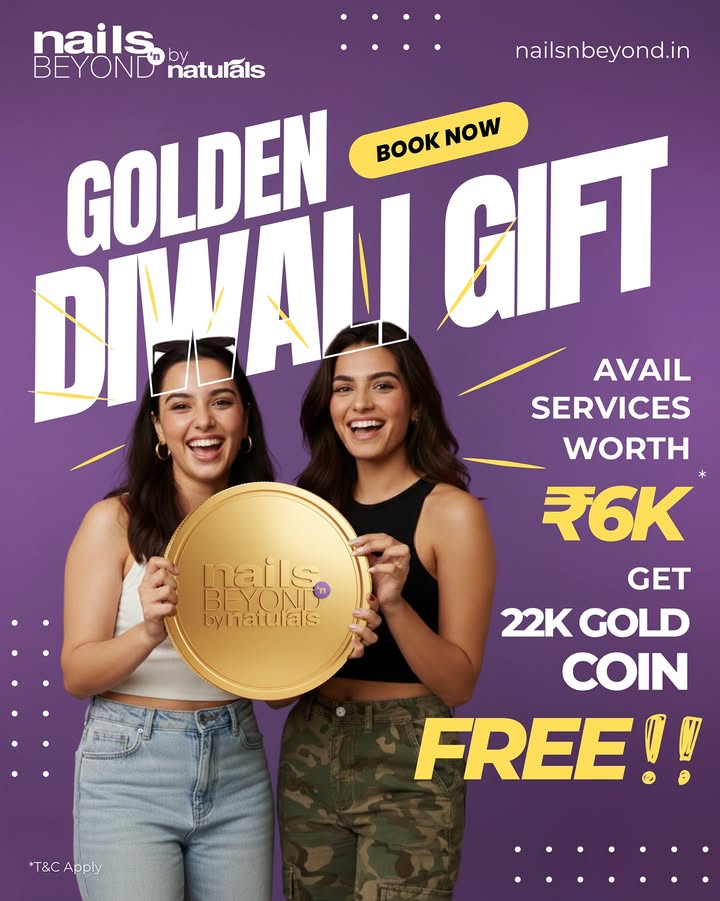 Nails Gold Were bringing the GOLDEN DIWALI GIFT to your home Combine any services at Nails N Beyond worth 6K ...