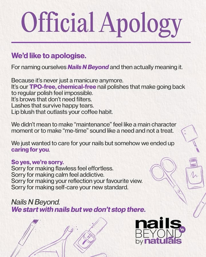 Sorry we had to hop on this trend and yes, we actually mean it trend nailsnbeyond instagramtrend apologytrend