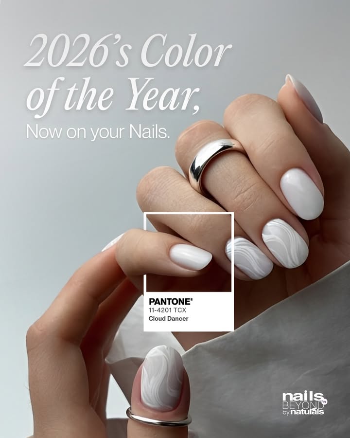 2026s colour of the year, softly settled on your nails Meet Cloud Dancer calm, clean, and quietly powerful eyelash...