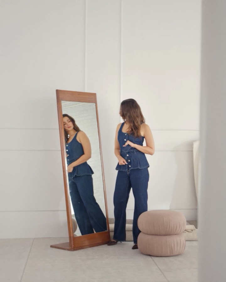 This is how aliaabhatt elevates denim dressing a belted vest to define the waist, wide leg jeans for bold proportions.