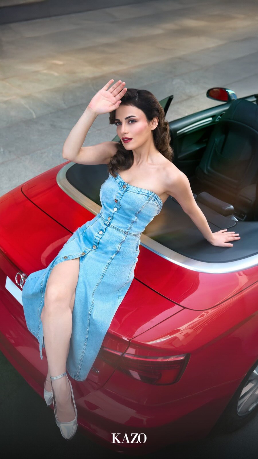  radhikkamadan embodies the spirit of a true kazowoman in our Jackson Midi Dress, from KAZOs denim collection HeartCore ...