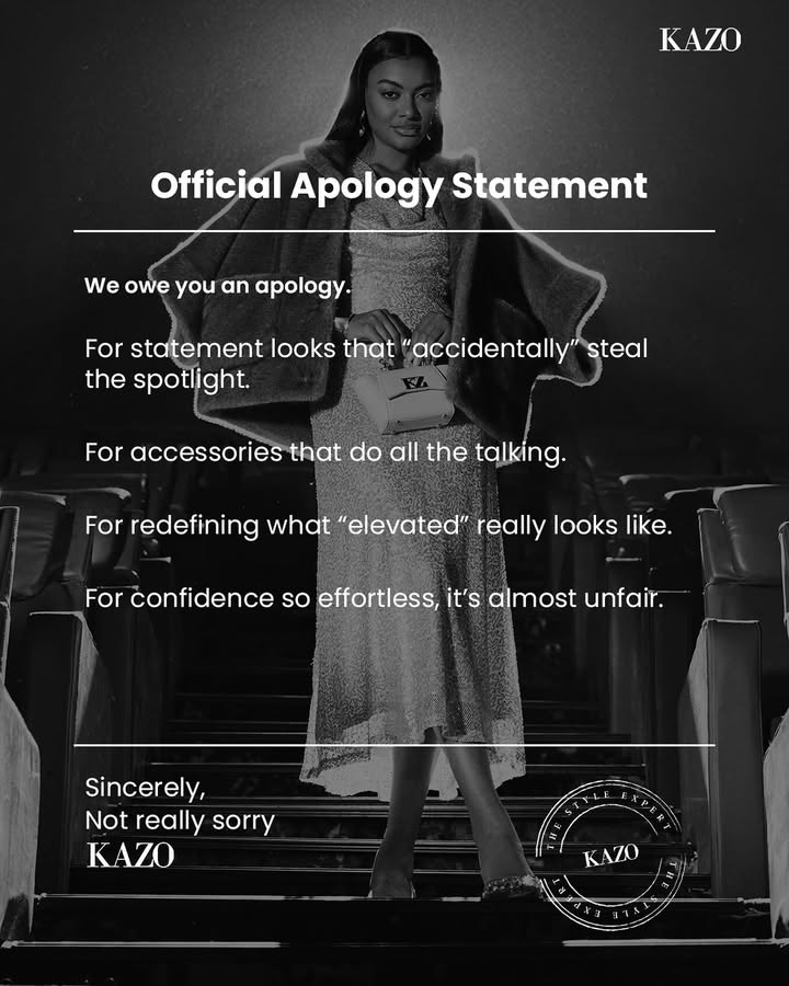 Please forgive us but we will always ace the style game trend kazo kazowoman fakeappology trendingnow