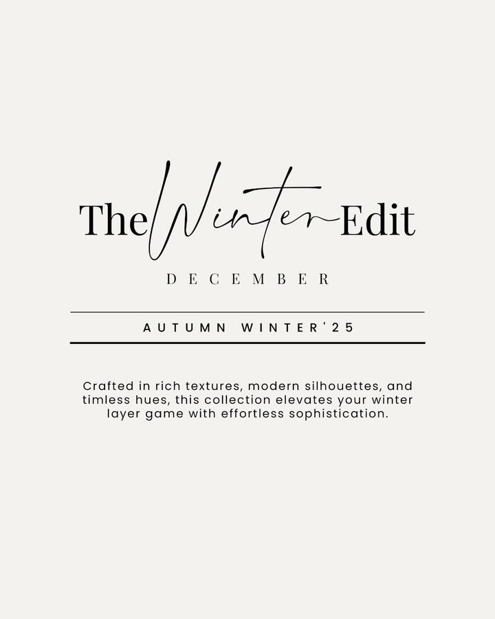 The cosy season is here Crafted in rich textures, modern silhouettes, ana timless hues, this collection elevates y...