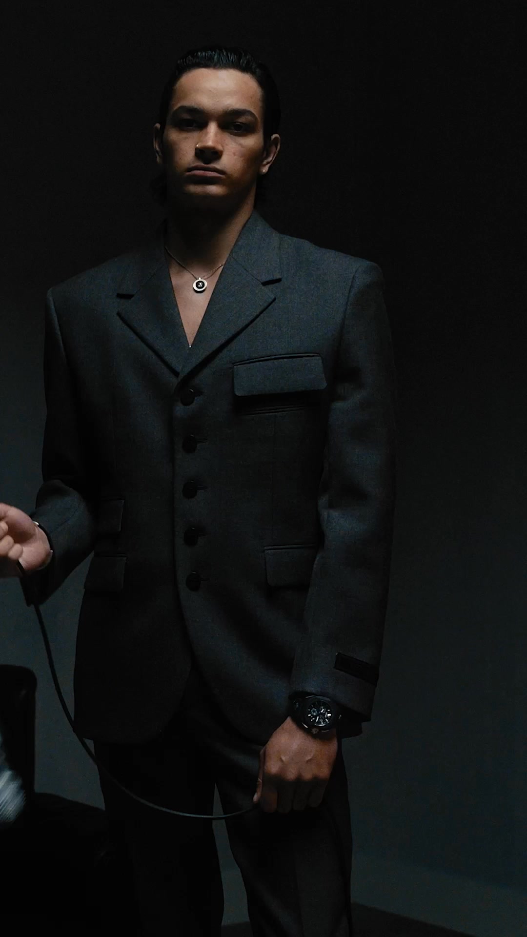 Black suits, sharp moves, killer wrists. Get your Guess watch at Just Watches. Link in bio