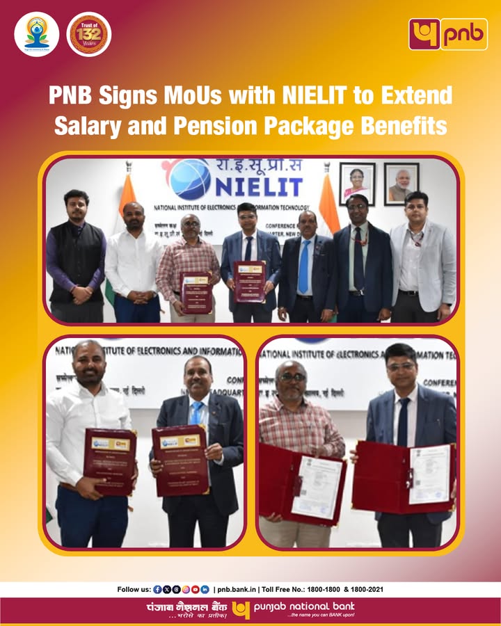 Punjab National Bank signed three Memoranda of Understanding MoUs with National Institute of Electronics Information Tec...