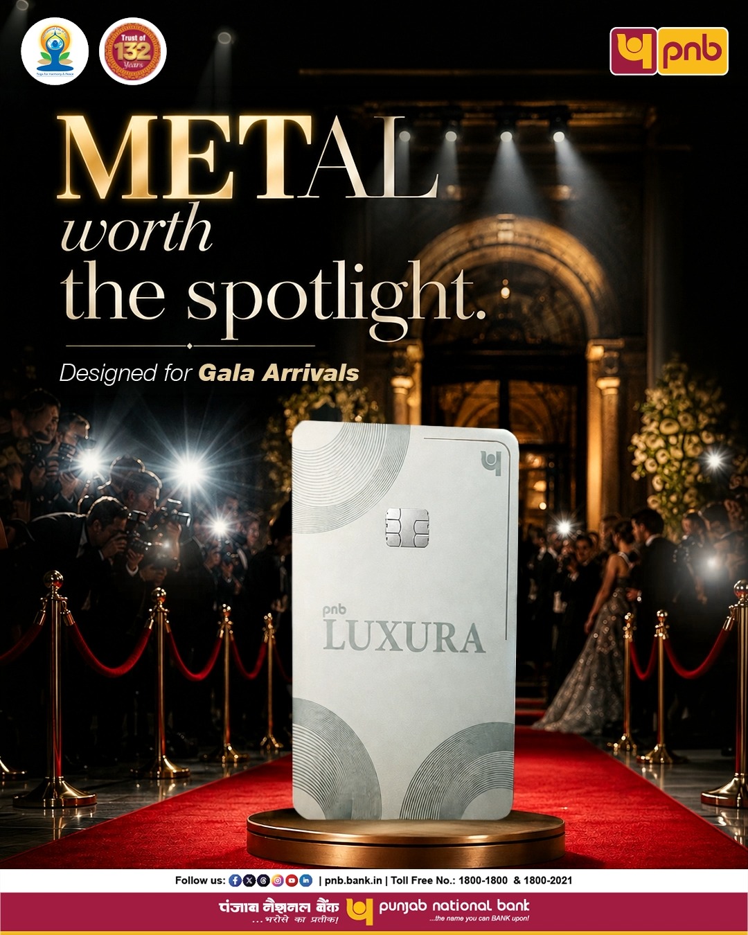 PNB Luxura Metal Credit Card. Made to own the spotlight