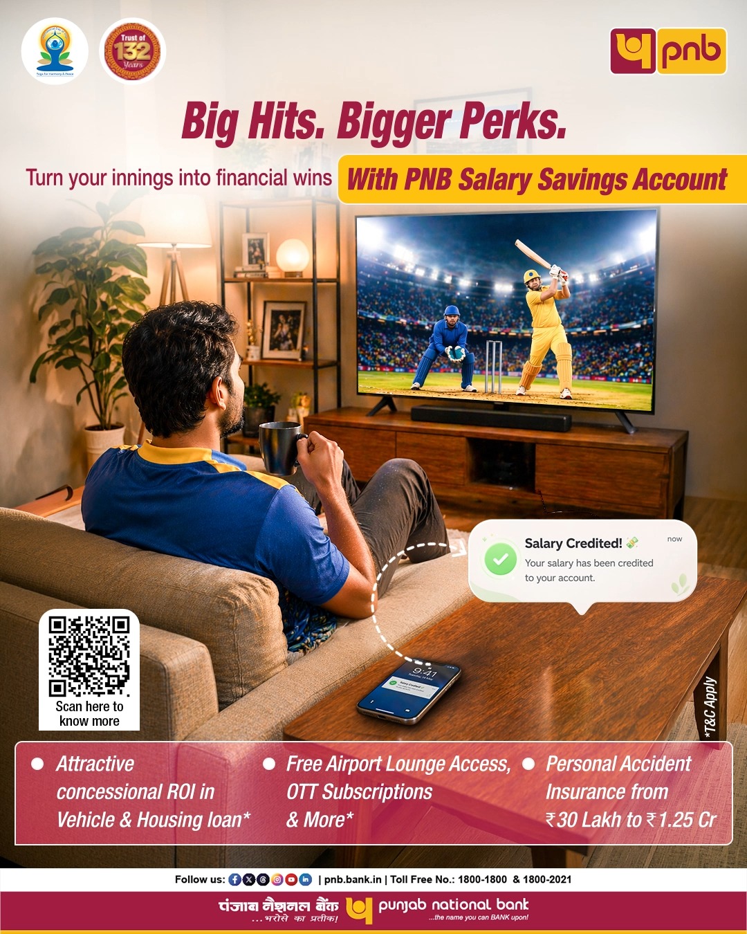 Hit the winning shot with PNB Salary Savings Account and get rewarded with a host of amazing benefits
