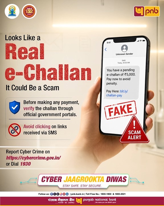 Received an e challan payment link via SMS Pause and verify before you pay