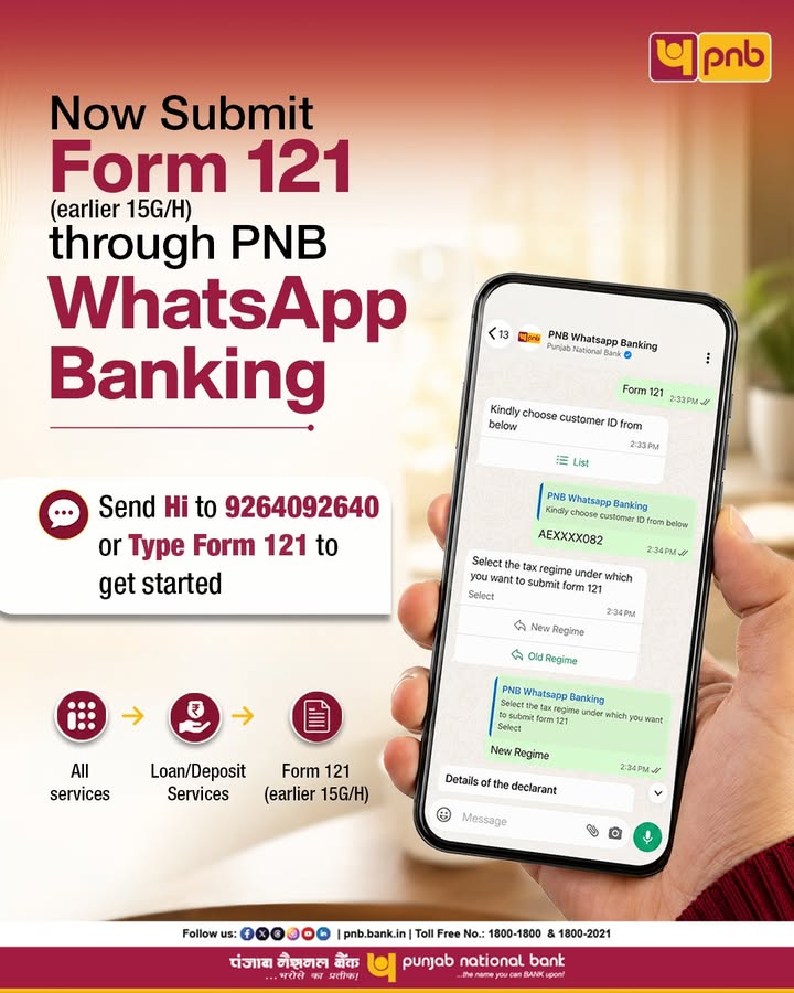 Submitting Form 121 earlier 15G H is now just a WhatsApp text away