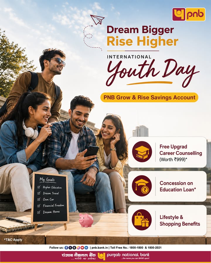 Celebrating the spirit of youth with PNB Grow Rise Savings Accounts. Happy International Youth Day