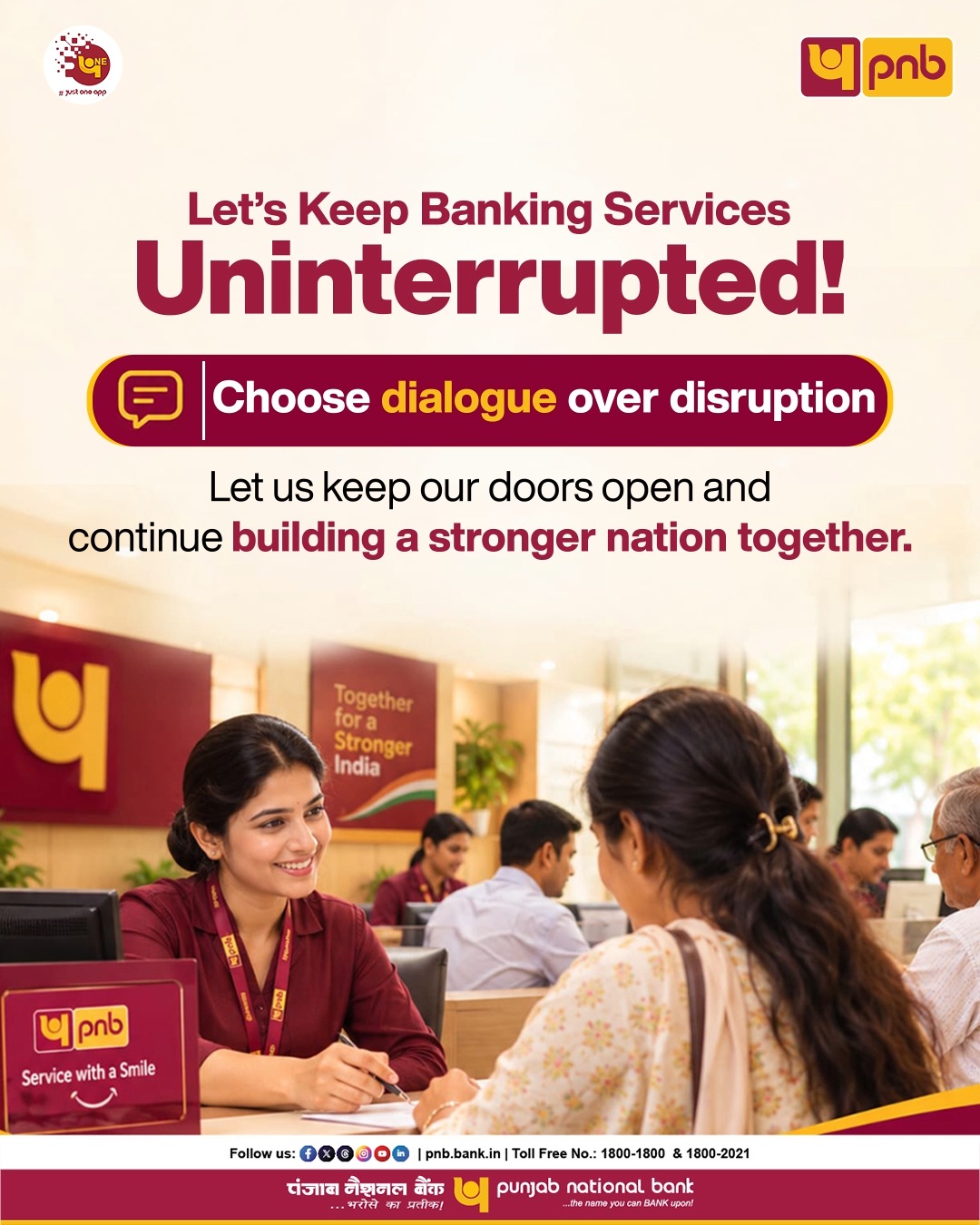 Together, let us keep banking services accessible and continue serving our customers with dedication