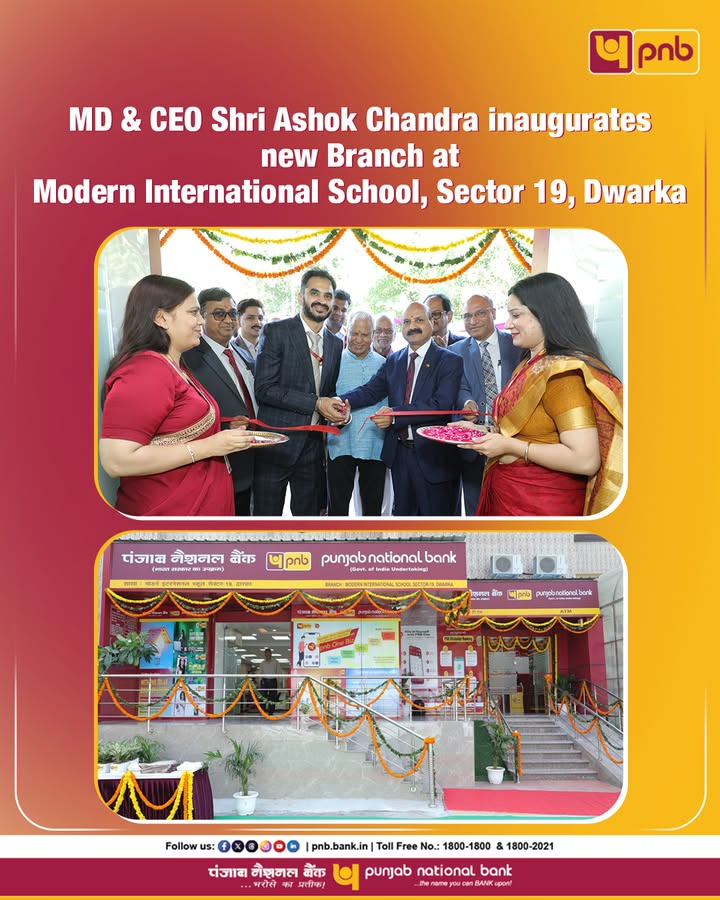 MD CEO Shri Ashok Chandra inaugurates the new branch at Modern International School, Sector 19, Dwarka, in the presence of...