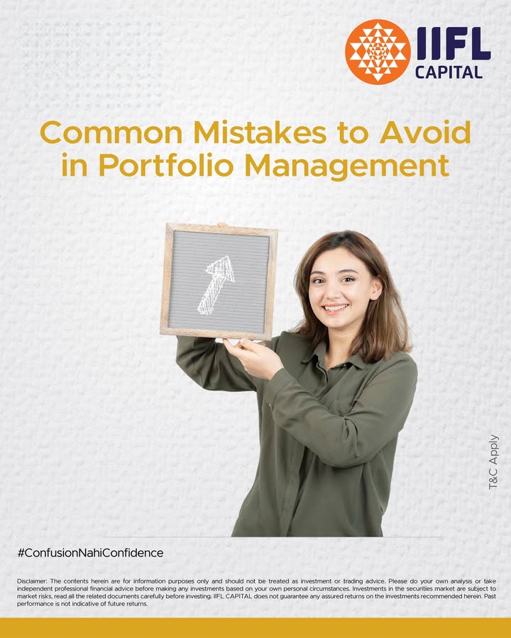 Here are some common mistakes that you should avoid in portfolio management. IIFLCapital invest ConfusionNahiConfidence Follow us for more updates Disclaimer https tinyurl.com yrwyet7r Here are some common mistakes that you should avoid in portfolio management