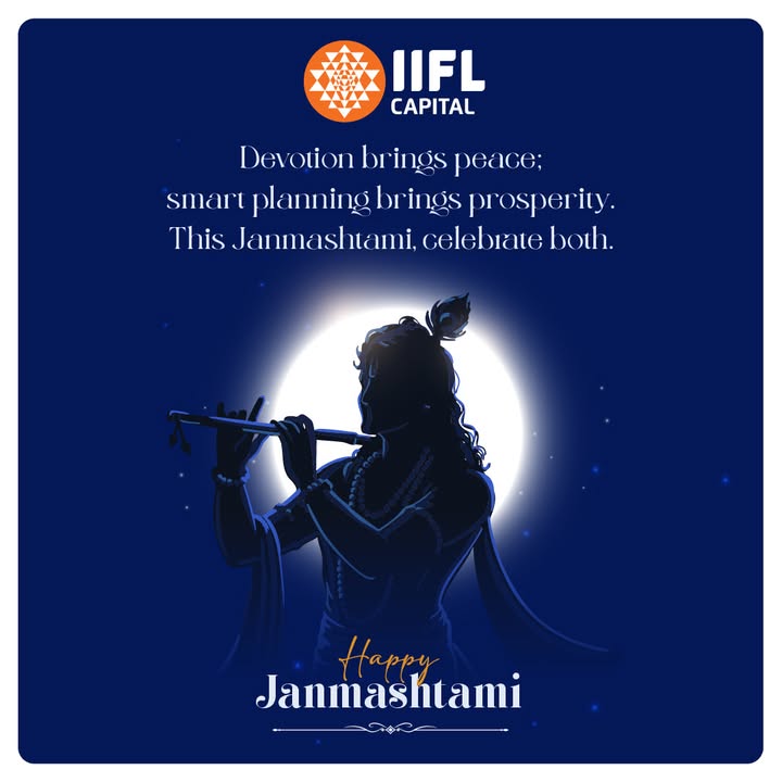 May the wisdom of Krishna inspire disciplined decisions and steady growth. Wishing prosperity, peace, and financial confidence to every investor and entrepreneur. Happy Janmashtami to you and your loved ones May the wisdom of Krishna inspire disciplined decisions and steady growth