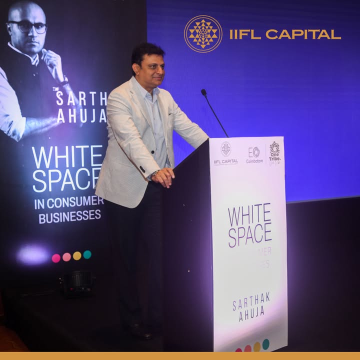 Mr. Prakash Bulusu, Joint CEO Private Wealth Securities, IIFL Capital, opened the session with insights on Indias rapidly evolving consumer landscape at Finding White Space in the Consumer Business event, held at Coimbatore Mr