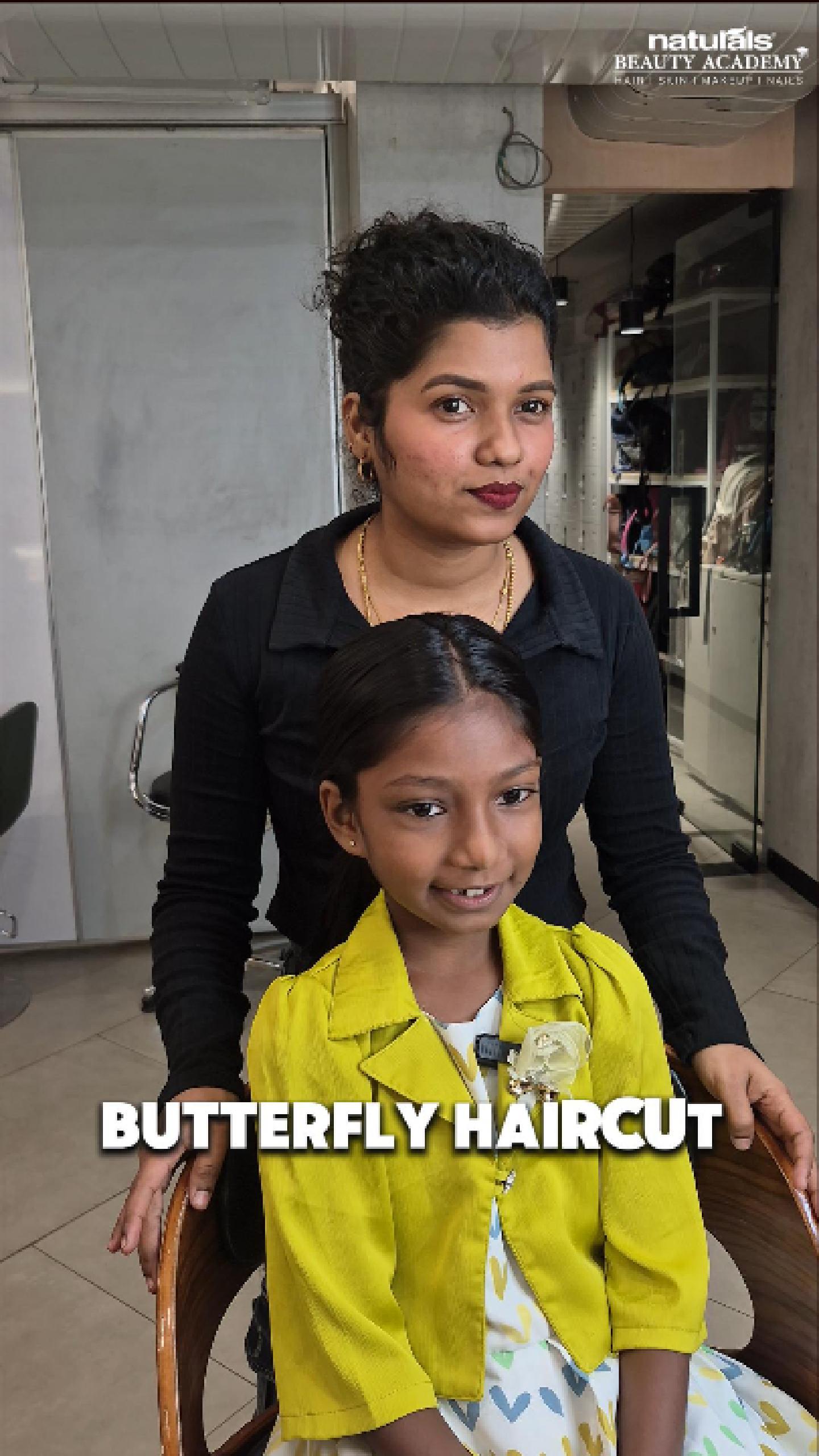A Butterfly Cut for Our Little Model Who says trendy hair transformations are only for adults Watch this beautiful Butt...