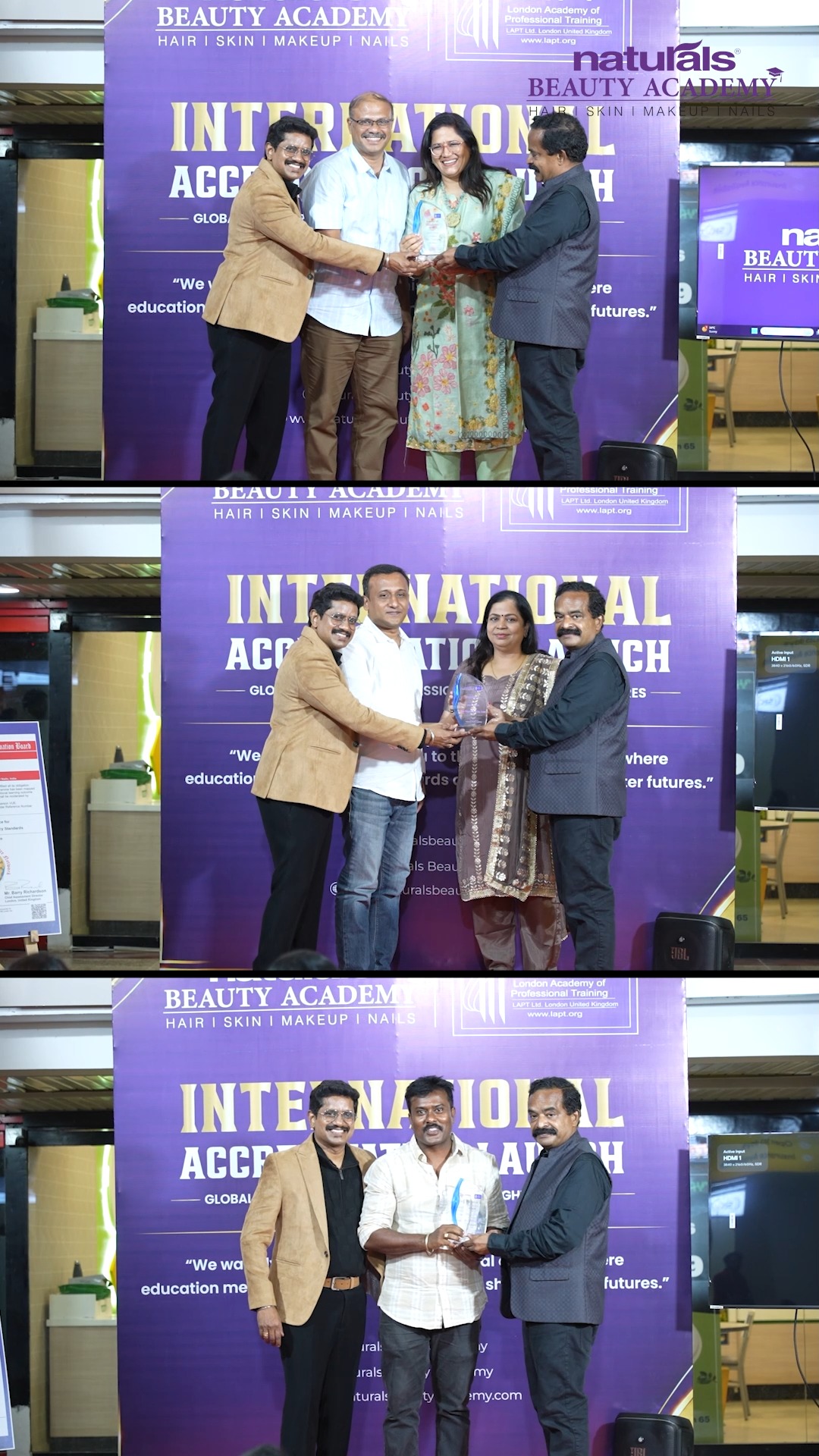 Karaiadiselvan S, Director Naturals Beauty Academy, joins us in celebrating a milestone moment for NBA The LAPT Accred...