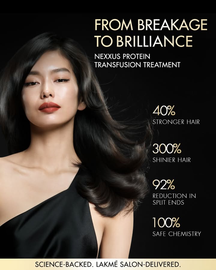Caption Introducing Nexxus Protein Transfusion Treatment by Lakme Salon. Damage doesnt stand a chance