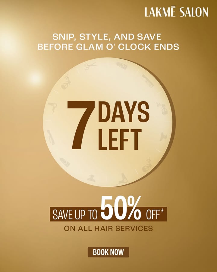 Your Glam O Clock alarm is ringing Last 7 days to get a Good Hair Day at up to 50 off Offer ends on 31st A...