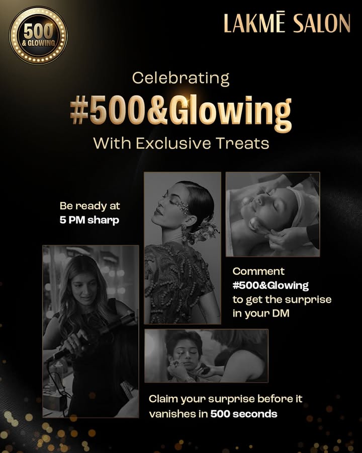 Weve hit a massive milestone 500 salons across India To share the happiness of this new beginning, we have a s...