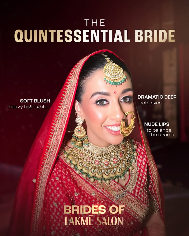 Heres a fav look straight from the Lakme Salon chair A classic red bride who went for drama in the eyes and balanced it...