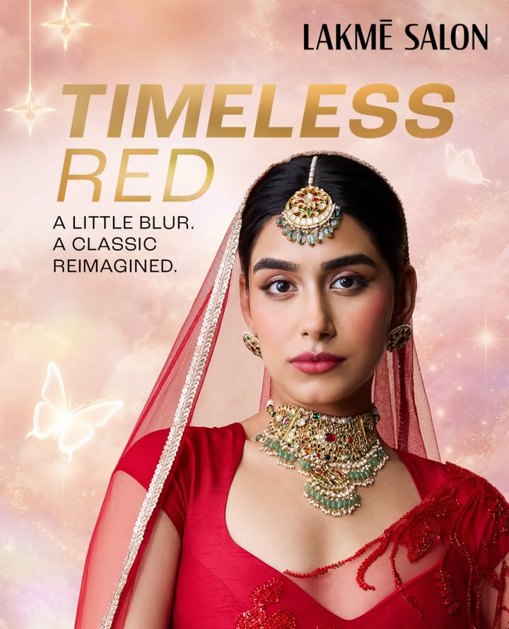 Crimson, blurred like a soft daydream. Introducing Timeless Red from our bridal makeup and hair collection, MAYA