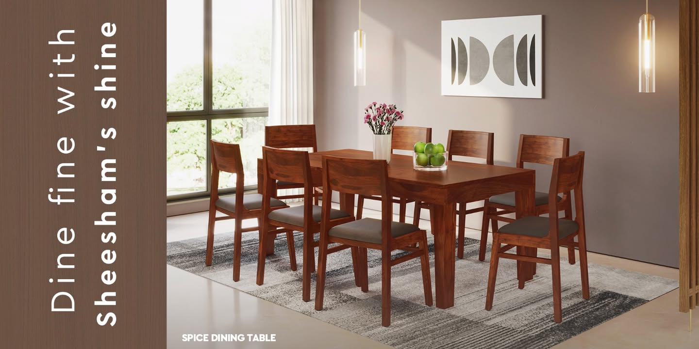 The Spice dining table is crafted from rich Sheesham wood that brings warmth, strength, and natural beauty to every meal. To shop, visit https bit.ly Spice Dining Table GodrejInterio SpiceDiningTable DiningTable DiningSet DiningRoom Comfort The Spice dining table is crafted from rich Sheesham wood that brings warmth, strength, and natural beauty to every meal