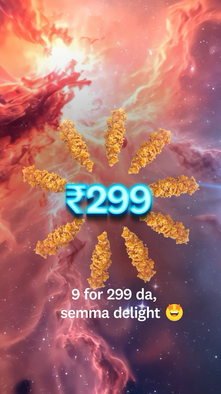 9 for 299 Semma deal da Hot, crispy, boneless chicken floating straight into your cravings T Cs Apply KFCEp...