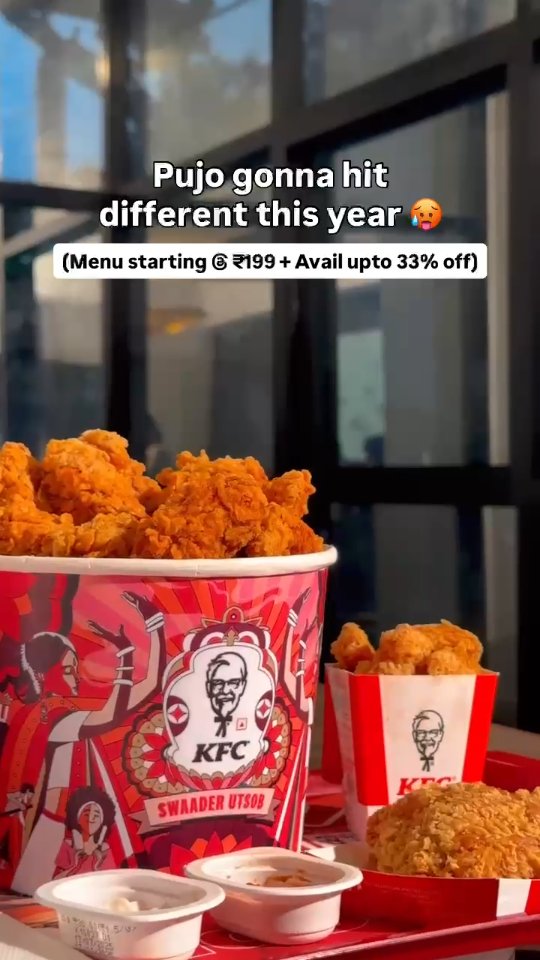 Dhunuchis in the air, KFCs on the plate Pujo feels extra crispy this year durgapuja pujo kfcindia kfc