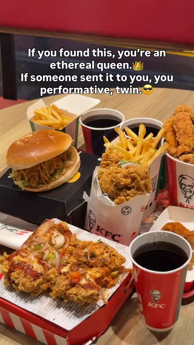 If this reached you, the algorithm thinks youre iconic Chizza, Double Down Burger, Gold Burger, 9 Pieces Bucket, KFC F... , Kolkata , Shaker Bazar