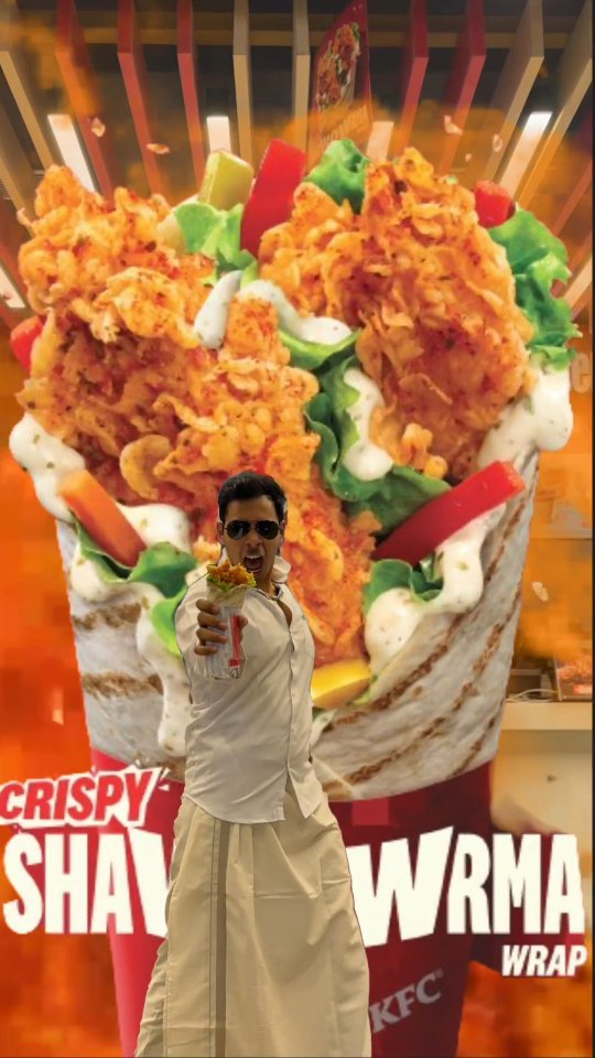 Called it just shawarma and now Im part of a full blown South Indian climax scene KFC Crispy ShaWOWrma Wrap, New... , Ghaziabad , Vikas Nagar