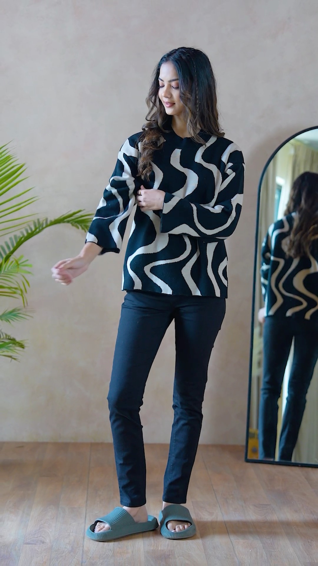 GRWM for Winter Elegance Pairing a stunning black beige color blocked sweater with a classy brown soft wool jacket, smartl...