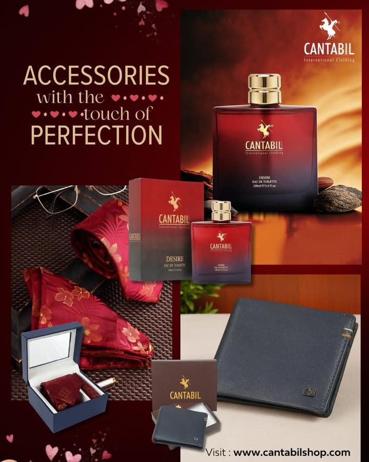 This Valentines season, elevate every Cantabil look with details that matter from perfumes and wallets to timeless accessor...