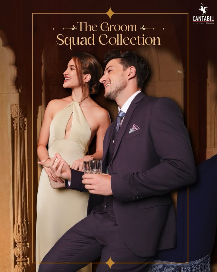 When the groom shines, the squad matches the vibe. Cantabil mens wear made for the ultimate wedding crew