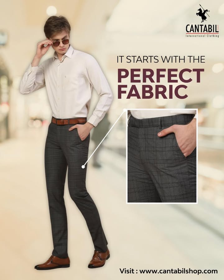 Power your presence with Cantabil Formal Trousers. Crafted for leaders who believe sharp decisions deserve sharper style