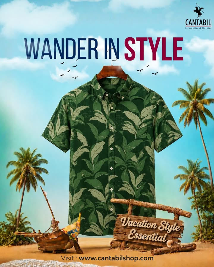 Vacation mode feels better in comfortable, easy going Cantabil shirts crafted for every getaway