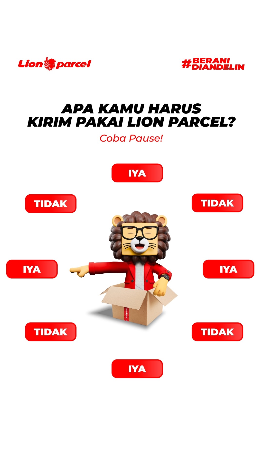 Coba deh Kalo jawabannya iya berarti kalian harus kirim pakai Lion Parcek ya Kalo jawabannya Tidak coba teruuu...