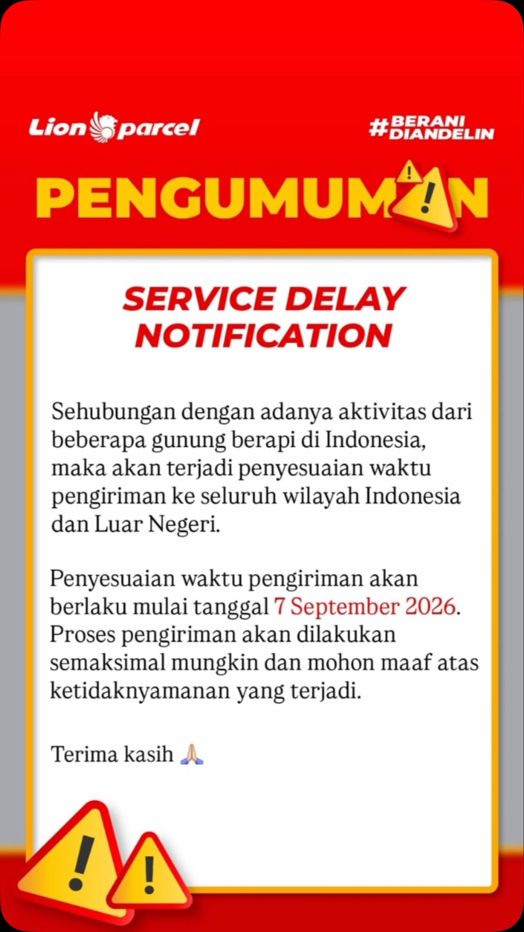  Info Penting Sehubungan dengan adanya aktivitas dari beberapa gunung berapi di Indonesia, maka akan terjadi penye...